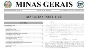 IOF MG diário oficial de minas gerais
