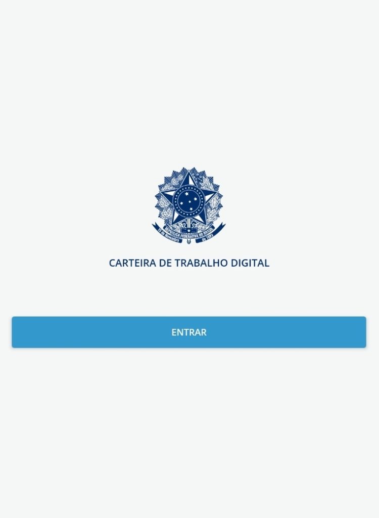 Tela de login do aplicativo CTPS Digital