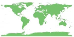 Desenho do para mundi com os países pintados de verde.