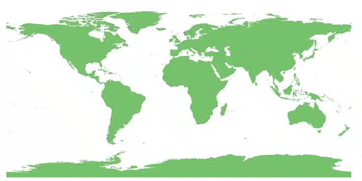 Desenho do para mundi com os países pintados de verde.